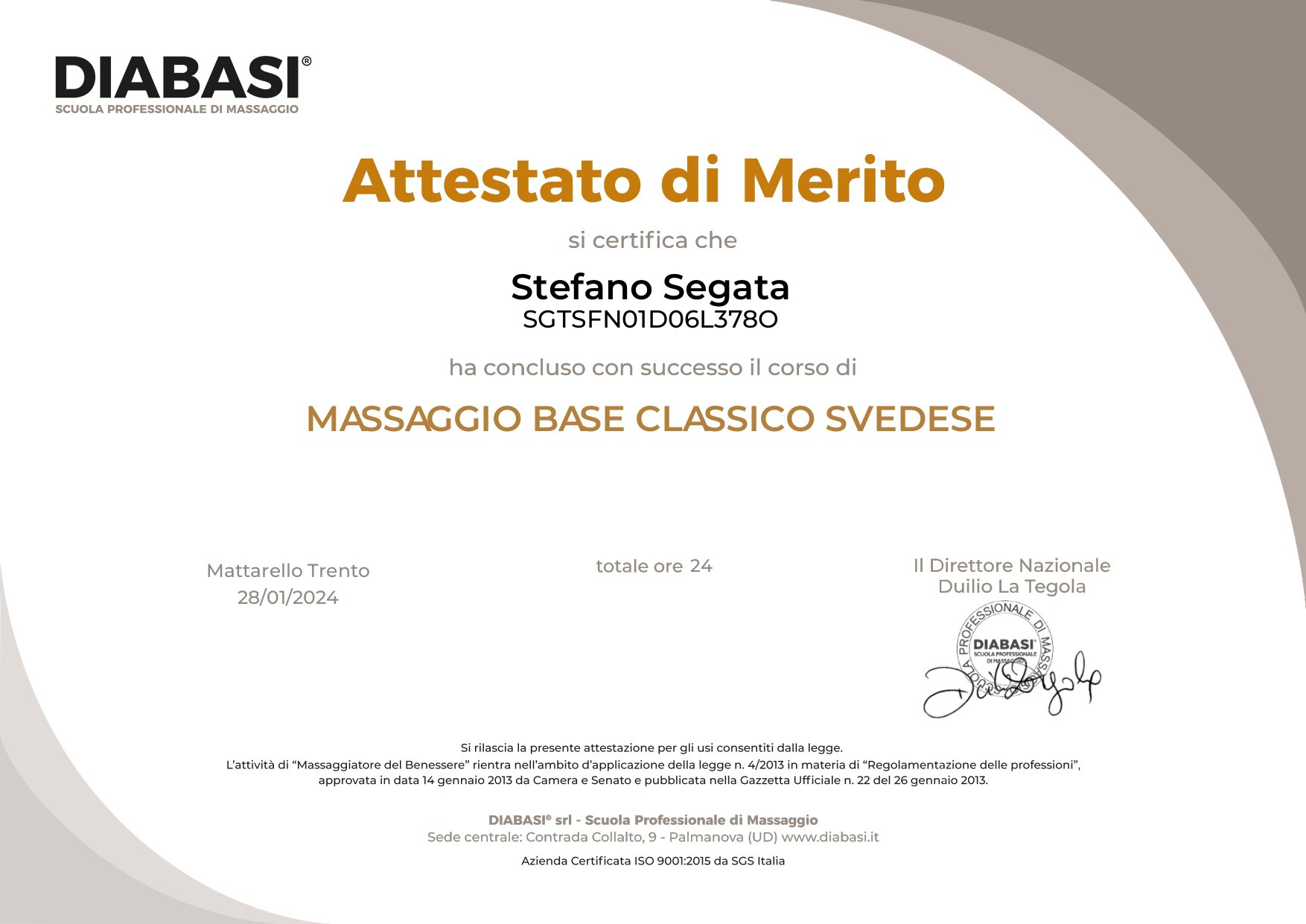 Attestato Stefano Segata 3